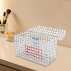 Crystal Wedding Card Box with Heart Lock Wedding Money Box Treasure Chest Silver Bead Card Receiving Memory Storage for Wedding Reception Birthday Graduation Baby Shower Party (Silver) - Image 6