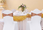 50 PCS Spandex Rose Gold Chair Sashes for Wedding Stretch Chair Bands with Buckles Universal Elastic Chairs Ties Bows for Party Folding Chairs Celebration Ceremony Christmas Events Decorations - Image 2