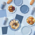 Potchen 392 Pcs Dusty Blue Gradient Party Supplies Tableware Set Serves 48 - Image 6