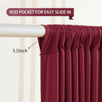 Burgundy Backdrop Curtain 10 Panels-Wrinkle-Free Burgundy Curtains Polyester Photography Drapes for Baby Shower Birthday Party Photo Background Backdrop Stand- 40 X10FT - Image 5