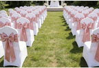 50 Pack Satin Blush Pink Chair Sashes for Wedding Gender Reveal Party Birthday Reception, Banquets Chairs Decorations, Blush Pink Satin Chair Bows for Folding Chairs, Light Rose Gold Color - Image 4