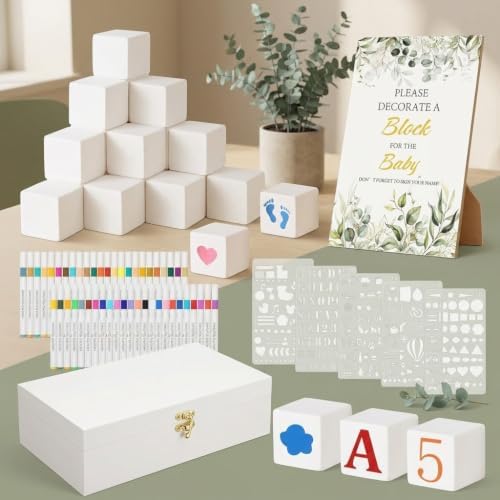 Baby Shower Game 119 Pcs Craft Decorating Set with Cubes Markers - Image 2