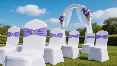 Pack of 50 Spandex Lavender Chair Sashes - Image 5