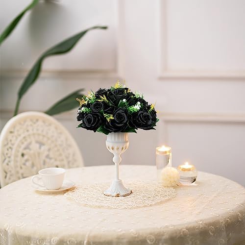 BLOSMON Fake Black Rose Flower Balls for Table Centerpieces Decor, 10 Pcs - Image 4