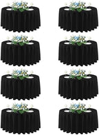 sancua Black Round Tablecloth 108 Inch Fit 42-96 Inch Tables, 8 Pack by sancua