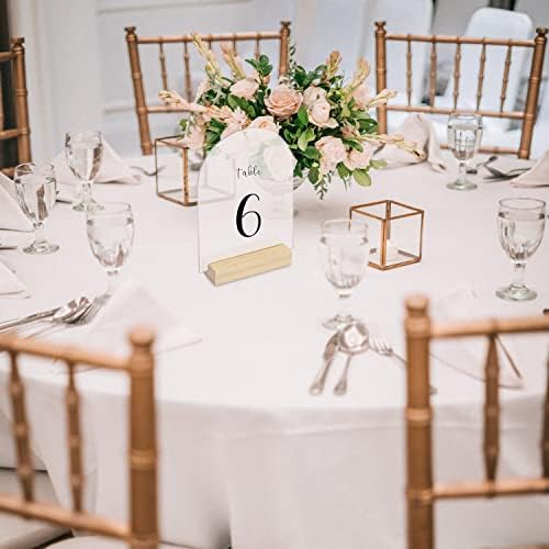 20 Pack Frosted Acrylic Arch Sign with Wood Stand- 5x7 Inch Blank Arch Acrylic Sheets with 4 Inch Wood Base, DIY Frosted Arch Sign Blank for Wedding Table Numbers - Image 4