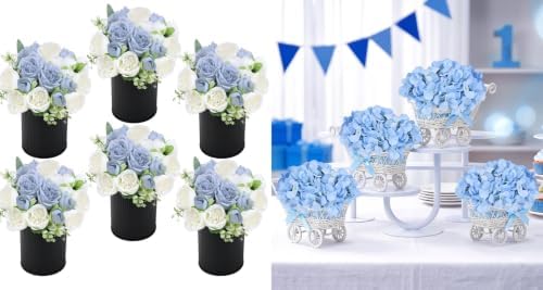 Pre-Made Flower Table Centerpieces & Baby Shower Flower Arrangements - Blue by SEKNHOP