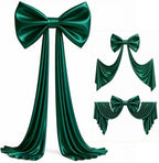 Big Hunter Green Bow Backdrop Party Decorations Green Bow Decor 48x24x120 Inches Giant Bow Birthday Party Backdrop for Wedding Baby Shower Bridal Shower Photography Coquette Room Decor - Image 5
