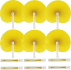 20 Pieces Yellow Round Paper Fans by Bestage