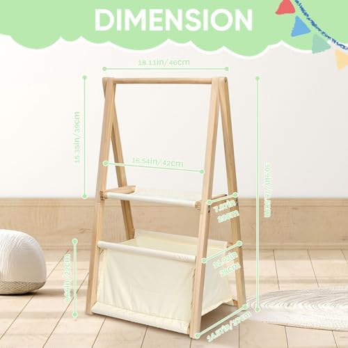 Okydoky Wooden Baby Shower Crate Gift Basket Double Layer Storage - Image 2