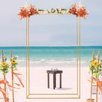 Square Backdrop Stand, Galvanized Color Metal Balloon Arch Stand, Wedding Arch Garden Gazebo Backdrop - for Wedding, Baby Birthday Party, Birthday Party Photo backdrops - Image 5