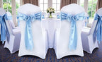 MDS® Pack of 75 Satin Chair Sashes for Wedding & Events – Baby Blue - Image 2