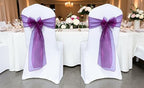 MDS Pack of 150 Organza Chair Sashes for Wedding & Event Décor – Eggplant - Image 2