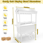 Cordova Candy Cart,Solid Wood Vintage Dessert Cart with Shelf & Wheels for Candy & Dessert Display, Display Stand with 100 Balloons, Easy to Assemble for Parties, Birthdays, Weddings, Bar - Image 2