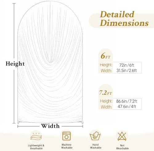 Brown Wedding Arch Backdrop Cover 7.2ft and 6ft Draped Arch Covers Stretchy Backdrop Spandex Balloon Arch Covers for Bridal Shower Baby Shower Engagement Photography Birthday Party Decorations - Image 7