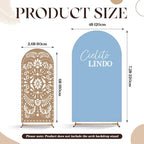 Mindsoft 2 Pcs Arch Backdrop Cover 6ft and 7.2ft Spandex Stand Cover for Baby Shower Birthday Wedding Bridal Shower Party Decorations (Blue and Brown,Cielito Lindo) - Image 2