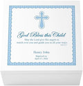 Let's Make Memories Personalized Keepsake Box for Blessed Child - Memories Box - Baptism - Confirmation - Memento Storage - For Boys - 6" Hx12 Sq - God Bless - Blue by LetsMakeMemories