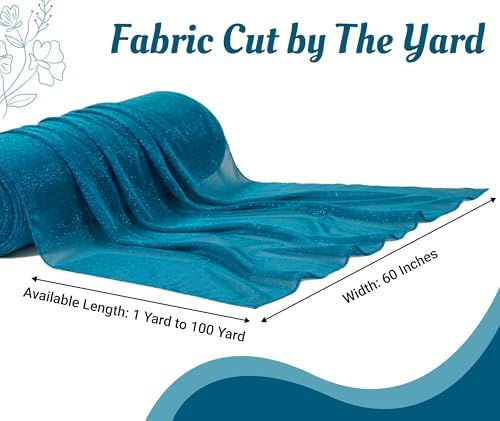 Pack of 15 Yard Chiffon Drapery Fabric, 60" Wide, Multiuse - Dark Teal - Image 2