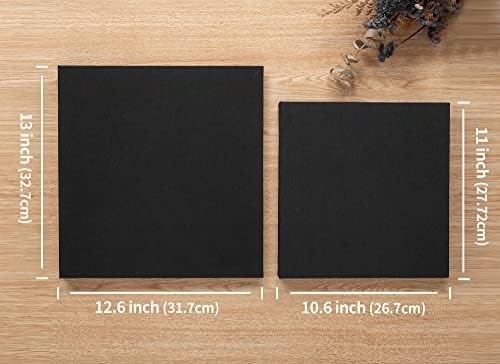 Large Photo Album Self Adhesive 4x6 8x10 10x12 13"x12.8" Magnetic Scrapbook Album 12.6"x11" Inch 40 Pages Linen Cover DIY Photo Album with A Metallic Pen and DIY Stickers(Black) - Image 5