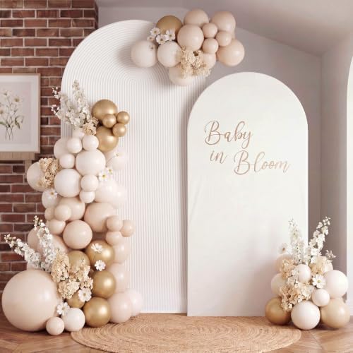 2 Set Wedding Arch Cover White Ripple & Solid Color Stretchy Backdrop Cover - Image 6