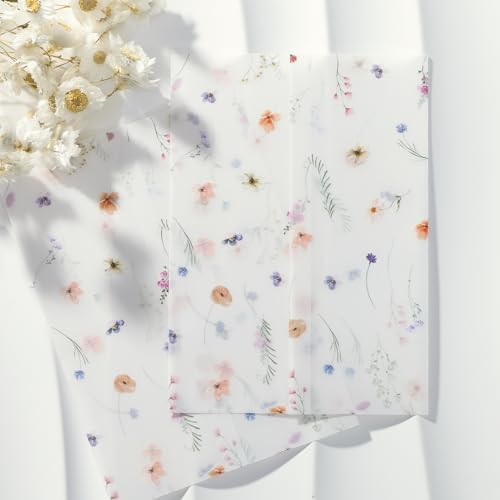 UNIQOOO 50 Pack Garden Flower Pre-Folded Vellum Jackets&Wax Seal Stickers - Baby‘s Breath - Image 2