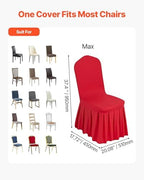 VEVOR Chair Covers, Polyester Spandex Chair Cover, Stretch Slipcovers for Wedding Party Dining Banquet Flat-Front Chair Covers (Red-d, 30PCS) - Image 4