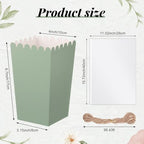 Baderke 201 Pcs Clear Wedding Popcorn Bags Treat Set, Gradient Sage Green - Image 2