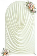 6.6FT Ivory Arch Backdrop Cover Wedding Draped Arch Cover, Stretchy Spandex Balloon Backdrop Arch Stand Covers for Wedding Ceremony, Baby Shower, Photography Birthday Party Decorations by Besutolife