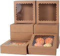 36 pcs 10x10x2.5 Inches Cake Box with Window, Bakery Pastry Cookie Boxes, Mini Pie for Pastry,Dessert,Strawberries,Chocolates (Brown, 10x10x2.5 Inch/36pcs) by PFAMKEER