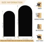 FANPROMS Wedding Arch Cover Black Arch Cover 6FT 7.2FT Spandex Arch Backdrop Cover Set of 2 Chiara Arch Backdrop Stand Cover Fitted Arch Frame Cover Garland Arch Stand Cover for Anniversary Party - Image 2