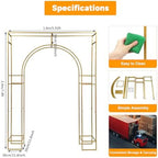 7.8 FT Wedding Arch Backdrop Stand, Balloon Arch Stand Gold Metal Arch Backdrop Stand Wedding Arches for Ceremony, Weddings, Birthday Parties, Engagements, Baby Showers - Image 2