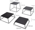 Dessert Table Risers Display Stands Food display Black Metal Square Retail Pizza,Cupcake,Candy Stands Food Platter Tray,6x6 INCH,Set of 4 - Image 2