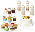 Pinkunn 6 Pcs Acrylic Cake Stand Set, 3-Tier Tower with Donut Holders by Pinkunn