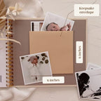 Peachly Unisex Baby Memory Book, Minimalist Baby First Year Keepsake for Milestones, Simple Baby Scrapbook for Boy Girl Milestones, Natural Linen (Haven) - Image 6