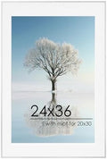 24x36 Metal Picture Frame For Wall With Mat For 20x30, 24''x36'' Aluminum Photo Frames With Tempered Glass For Home Decor, Minimalist Modern Poster Frame Horizontal And Vertical Formats, Silver by FLYJOE