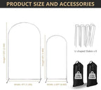 COLRASN Arch Backdrop Stand Set of 2 Metal Wedding Arches 7.2FT & 6FT Balloon Frame for Birthday Party Graduations, Holiday Ceremony - Ideal for Flowers and Garden Decor, White - Image 3