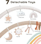 Little Dove Washable Tummy Time Mat, Baby Play Gym with 7 Detachable Toys and 12 Milestone Cards, Activity Mat for Newborn Infant, Baby Essentials Gift, Brown - Image 2