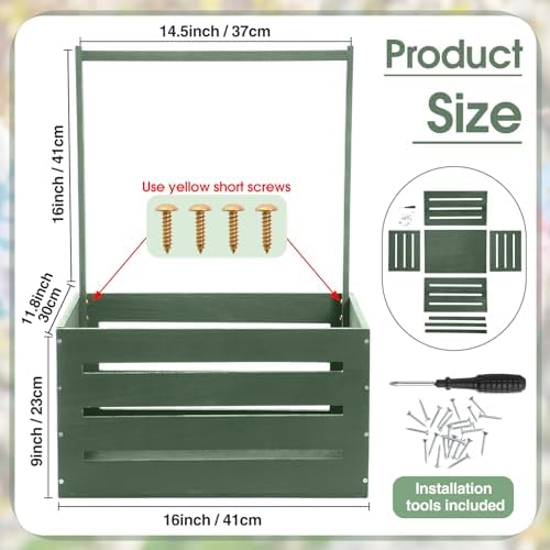Suzile Baby Shower Crate Wooden Closet Baby Basket Gift,Sage Green - Image 2