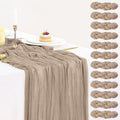 12 Pack Nude Cheesecloth Table Runner 35x120 Inch, Boho Light Brown Cheese Cloth Table Runner Long Tan Gauze Runner for Wedding Party Bridal Baby Shower Holiday Table Decor by BlueTopCoLtd