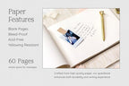 Personalized Foil Wedding Guest Book - 11.5 x 8.5 Custom White Colored Guestbook with Customizable First Last Name Date Cover, Hardcover Photo Book for Sign in at Reception Baby Bridal Shower Party - Image 4