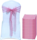 MDS Pack of 150 Organza Chair Sashes for Wedding & Event Décor – Dusty Pink by MDS