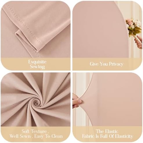 Cream Champagne Arch Backdrop Cover Set of 3 Party Wedding Arch Covers Stretchy Backdrop 6FT 6.6FT 7.2FT Decorations Baby Shower Bridal Shower Photo Birthday Arch Stand Cover Spandex - Image 6