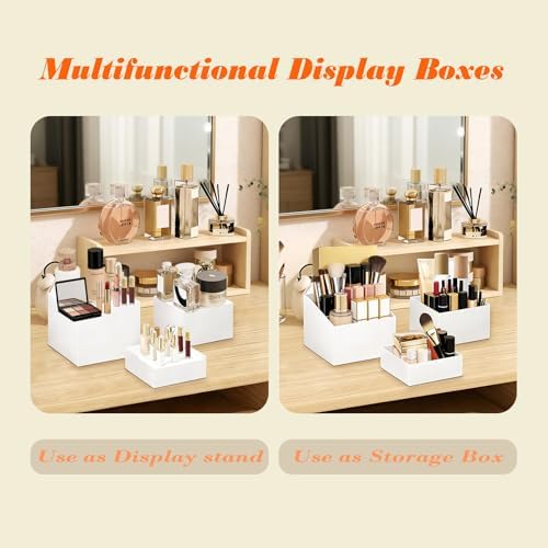 7PCS Buffet Risers Acrylic,10" to 4" Large White Display Stand for Dessert - Image 3