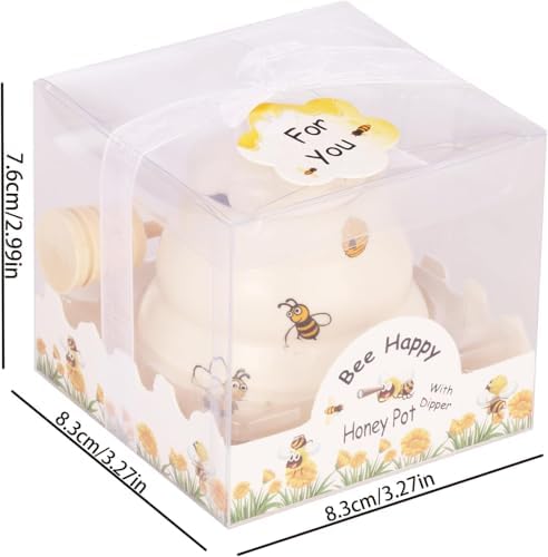 12-Pack Ceramic Beehive Honey Pot with Dipper，Honey Jar Serving Set with Exquisiting Package for Wedding Favor,Bridal Shower Favor, Baby Shower Favor，Party & Home Kitchen (12) - Image 3