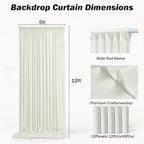 50x12 ft Ivory Backdrop Curtains for Weddings Parties, Birthdays and Photos - Image 6