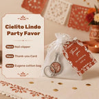 36 Sets Cielito Lindo Party Favors for Guests, 3-in-1 Nail Clipper Keychain Bottle Opener, Mexican Talavera Wedding & Baby Shower Favors with Individual Organza Bags and Thank You Cards - Image 4