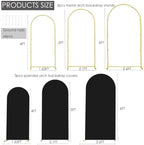 3 Metal Arch Backdrop Stands with Black Covers, 4/5/6FT - Image 3