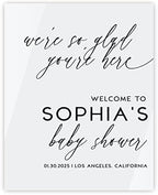 Andaz Press 16"X20" White Personalized Acrylic Baby Shower Sign, Baby Shower Welcome Sign, Gender Neutral Modern Large Customized Baby Shower Sign For Easel Stand, Baby Shower Acrylic Sign by AndazPress