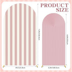 Blush Pink 2 Set Striped & Solid Ripple Arch Backdrop Cover Decor - Image 2