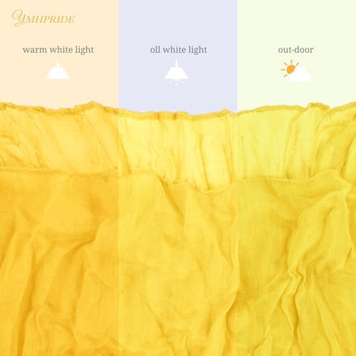 YMHPRIDE 12 Pack Cheesecloth Table Runner 35x120in Yellow Table Runner - Image 5
